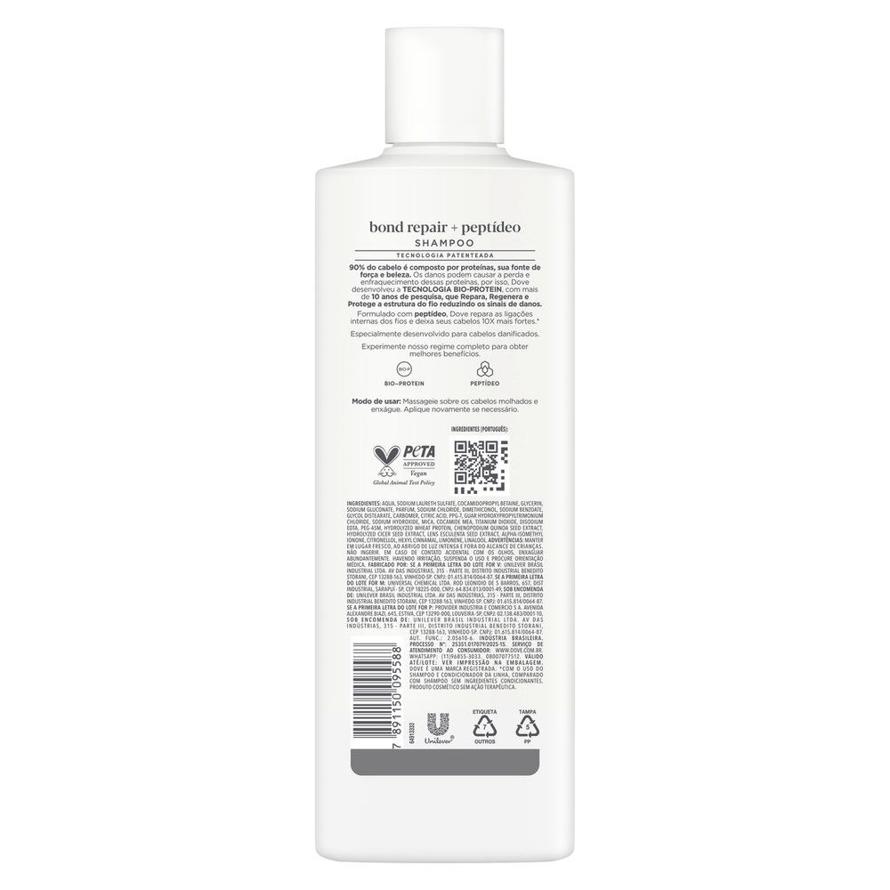 Shampoo Dove Bond Repair + Peptídeo 350ml — imagem 3 | Farmácia Resyla