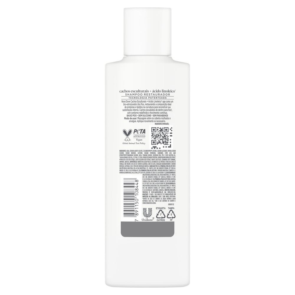 Shampoo Dove Cachos Esculturais + Ácido Linoleico 190ml — imagem 3 | Farmácia Resyla