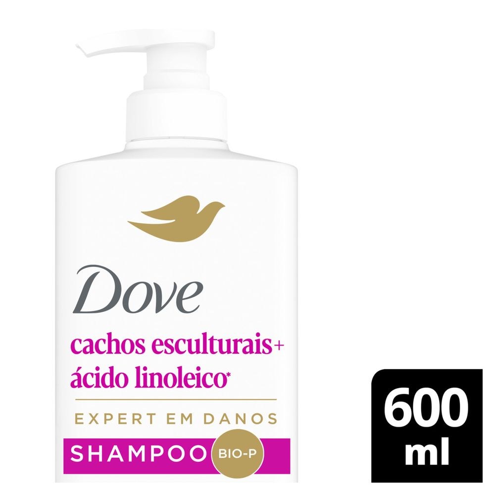 Shampoo Dove Cachos Esculturais + Ácido Linoleico 600ml — Dove | Farmácia Resyla