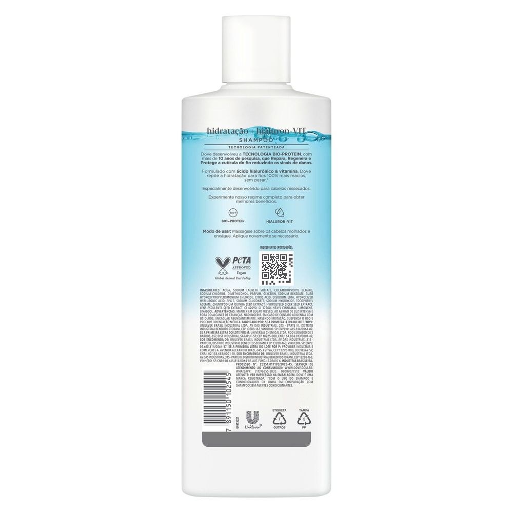 Shampoo Dove Hidratação + Hialuron-Vit 370ml — imagem 3 | Farmácia Resyla