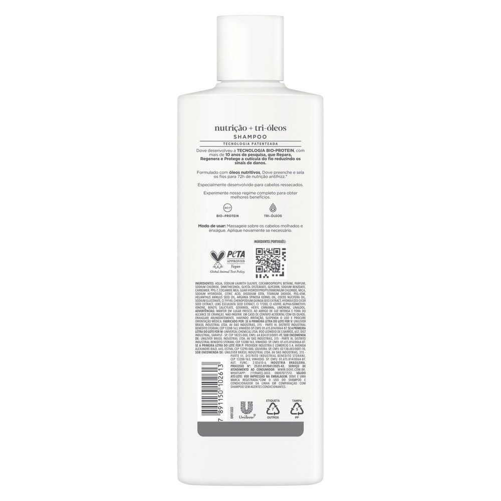 Shampoo Dove Nutrição + Tri-Óleos 370ml — imagem 3 | Farmácia Resyla