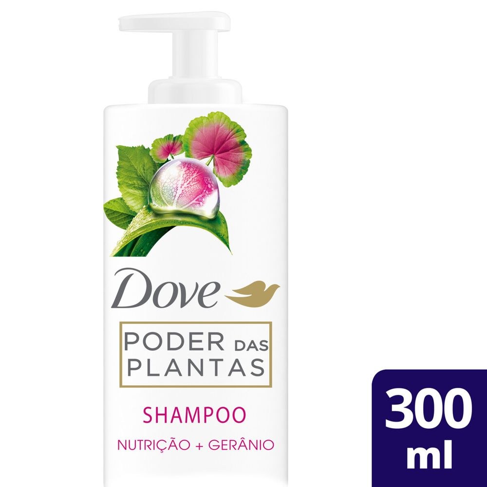 Shampoo Dove Poder das Plantas Nutrição + Gerânio 300ml — Dove | Farmácia Resyla