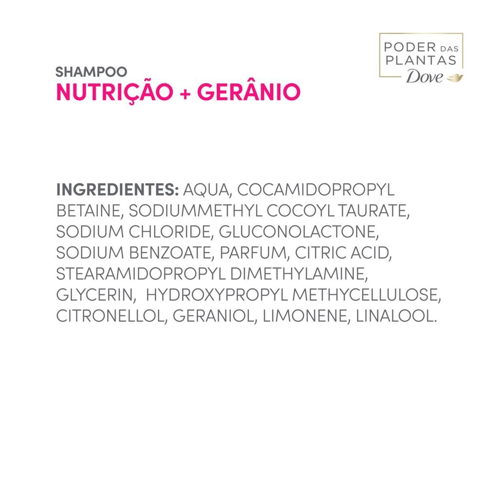 Shampoo Dove Poder das Plantas Nutrição + Gerânio 300ml — imagem 4 | Farmácia Resyla