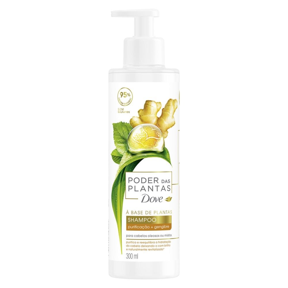 Shampoo Dove Poder das Plantas Purificação + Gengibre 300ml — Dove | Farmácia Resyla