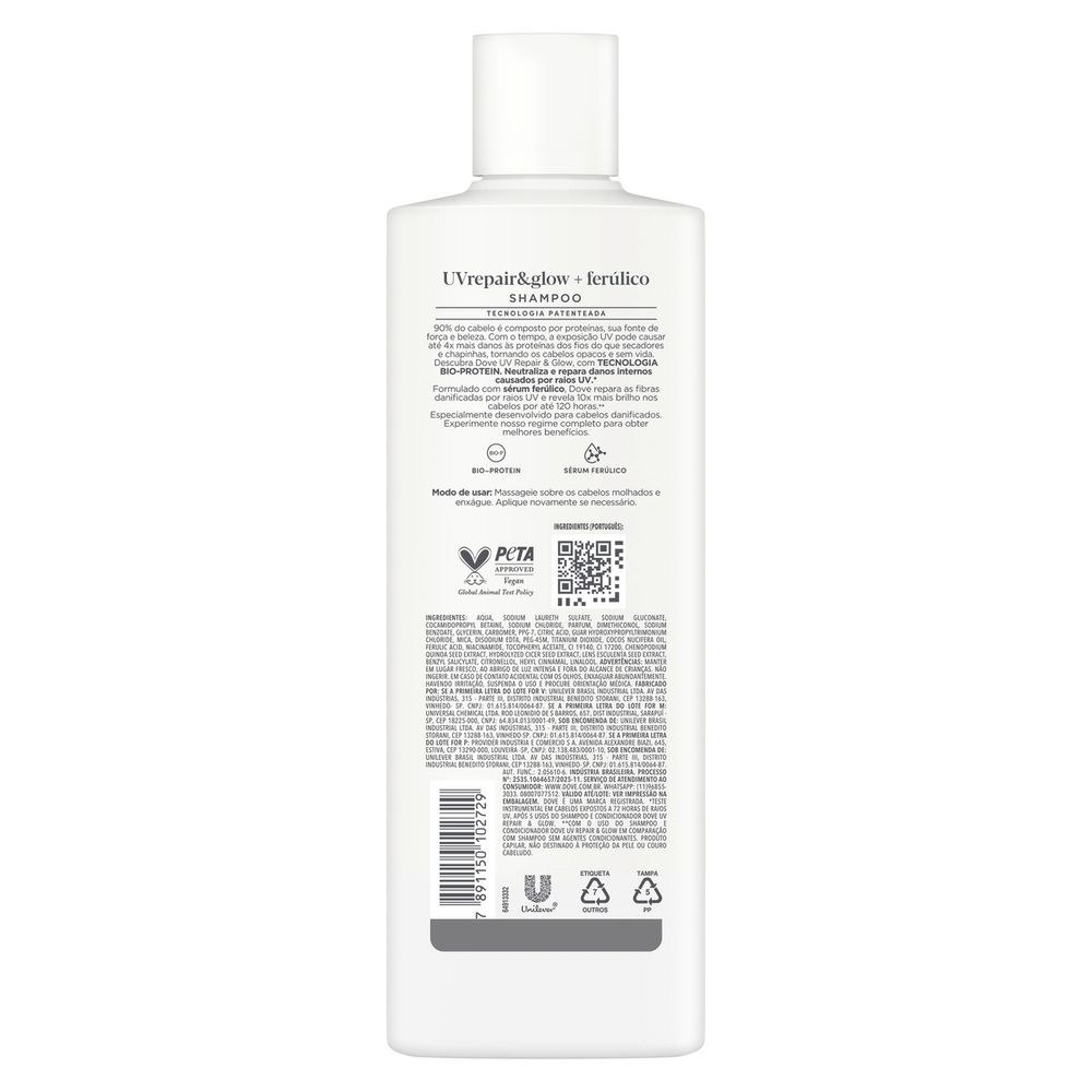Shampoo Dove Uv Repair Glow + Ferúlico 370ml — imagem 3 | Farmácia Resyla