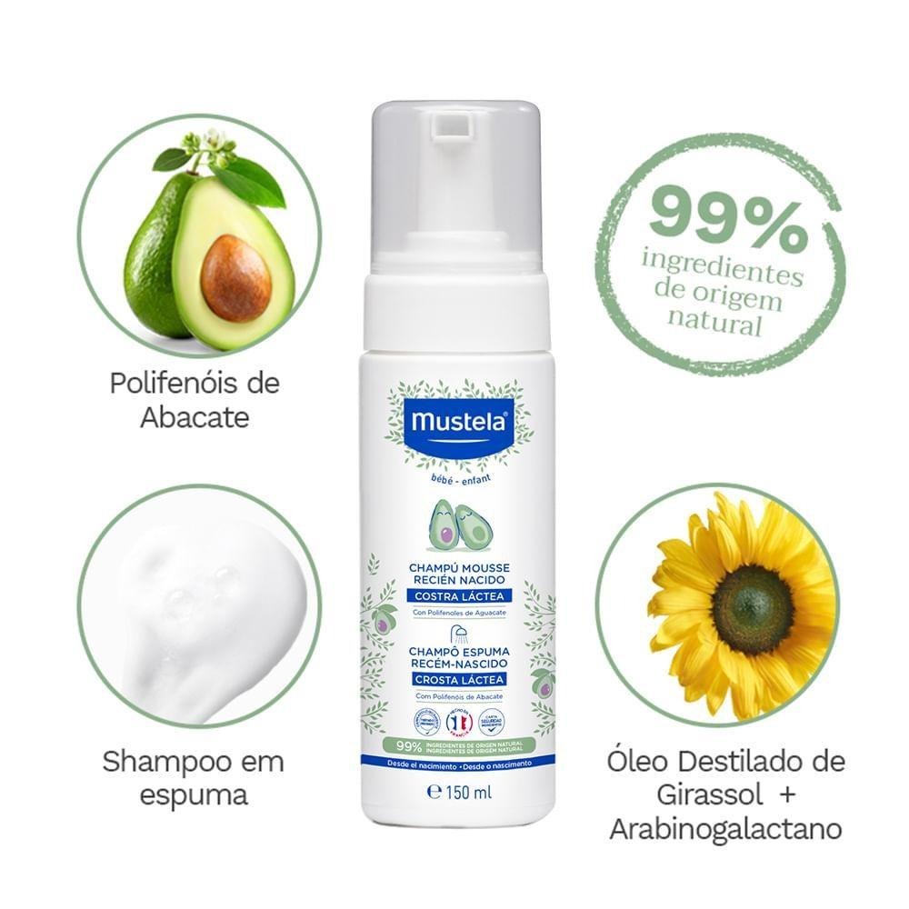 Shampoo Infantil Mustela Bebê Espuma Recém-Nascido 150ml — imagem 2 | Farmácia Resyla