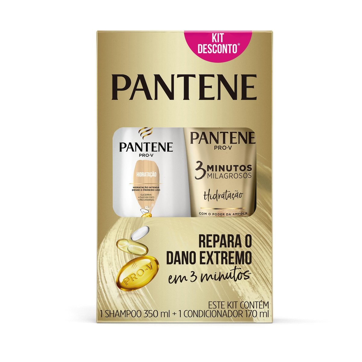 Shampoo Pantene Hidratação 350ml + Condicionador Pantene Hidratação 3 Minutos Milagrosos 170ml — imagem 3 | Farmácia Resyla