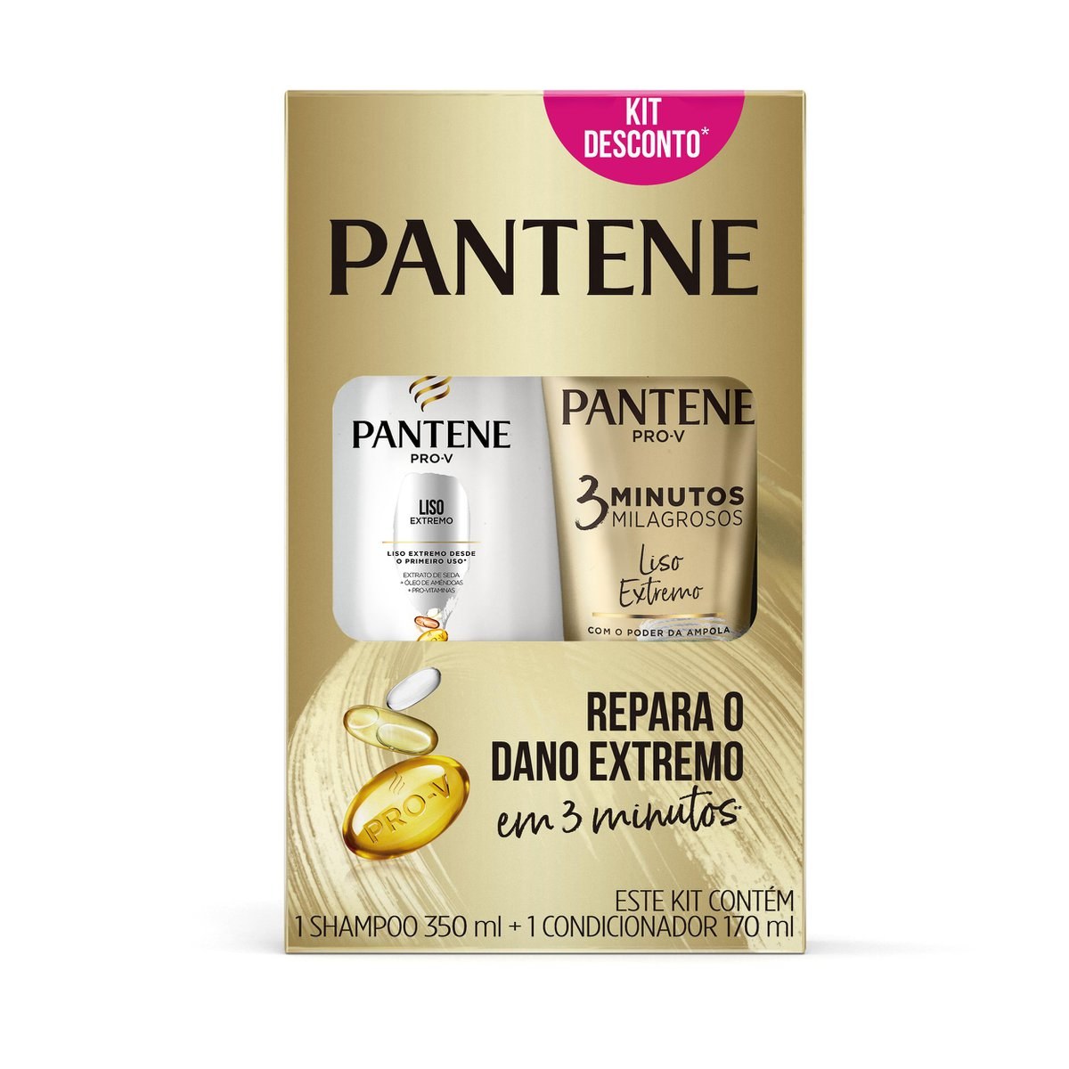 Shampoo Pantene Liso Extremo 350ml+condicionador Pantene Liso Extremo 3 Minutos Milagrosos 170ml — imagem 3 | Farmácia Resyla