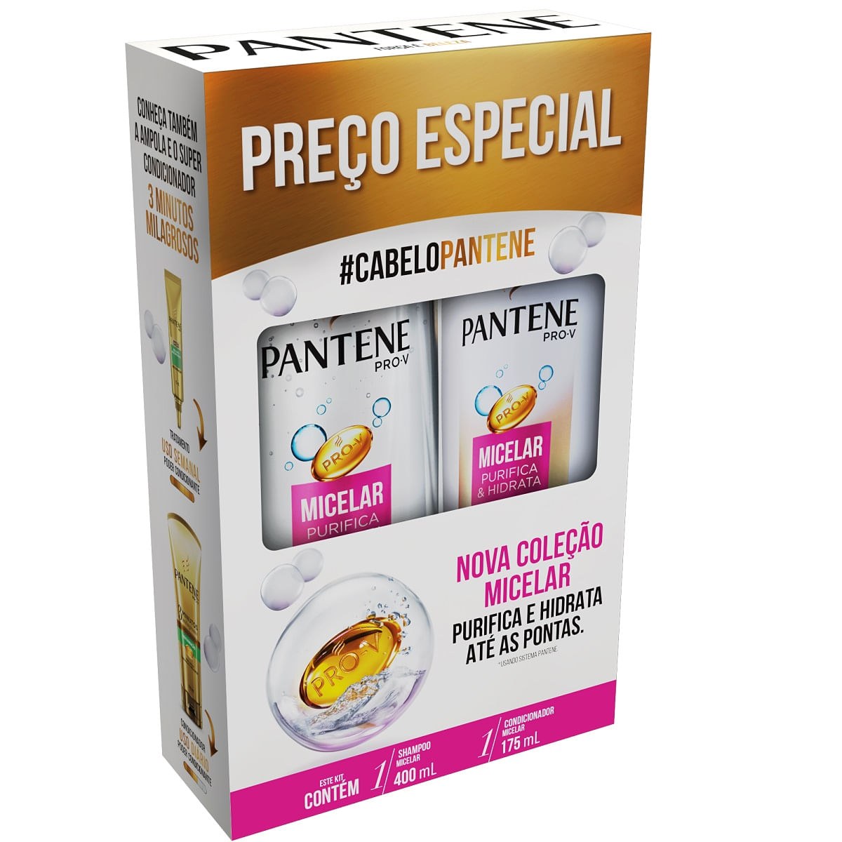 Shampoo Pantene Micelar 400ml + Condicionador 175ml — imagem 2 | Farmácia Resyla