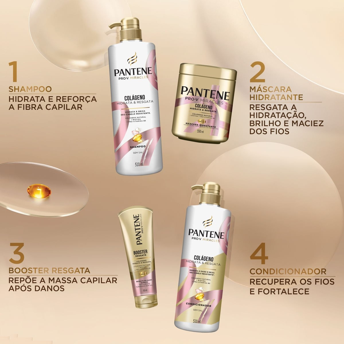 Shampoo Pantene Pro-V Miracles Colágeno Hidrata & Resgata 510ml — imagem 2 | Farmácia Resyla