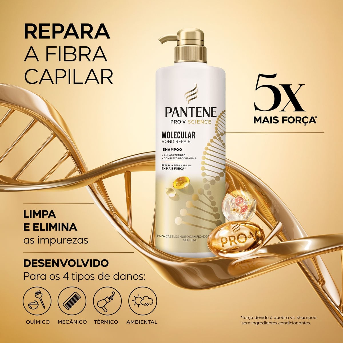 Shampoo Reparador Pantene Molecular Bond Repair 510ml — imagem 2 | Farmácia Resyla