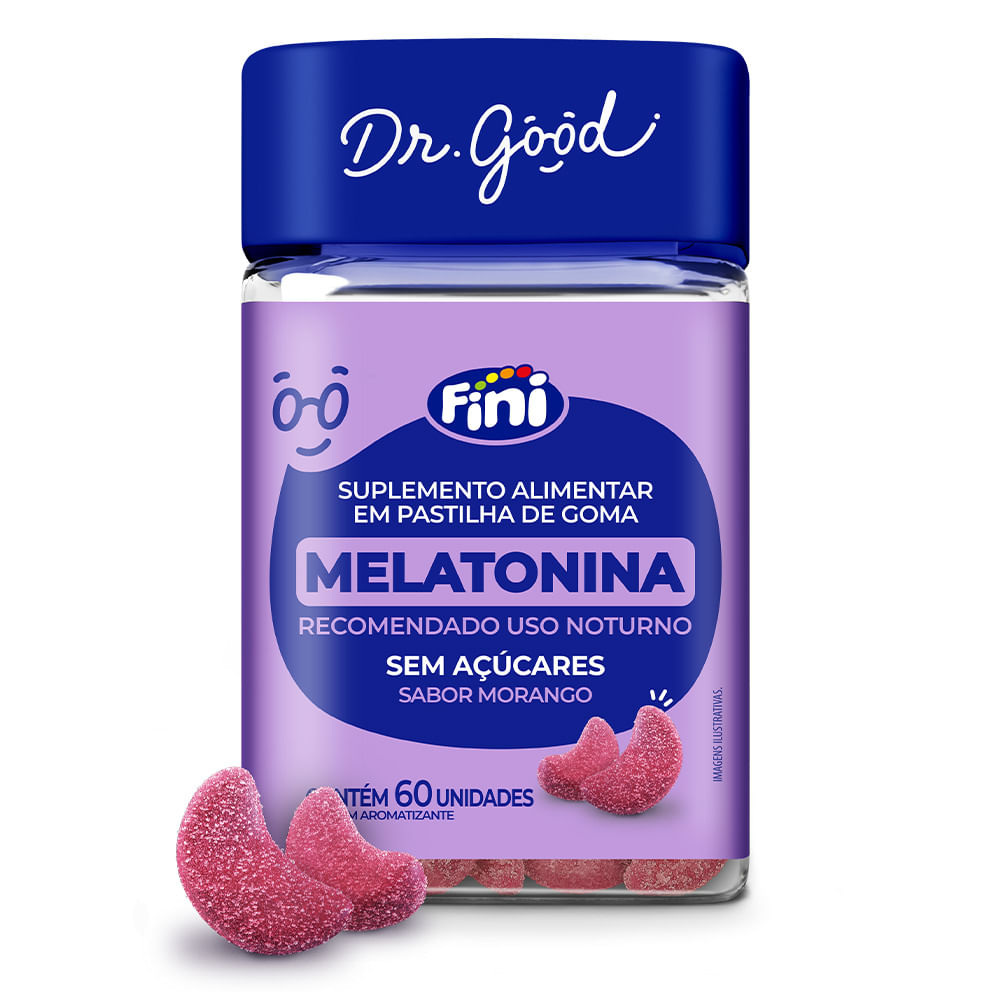 Suplemento Alimentar Dr.Good Fini Melatonina Sem Açucar 60un — Fini | Farmácia Resyla