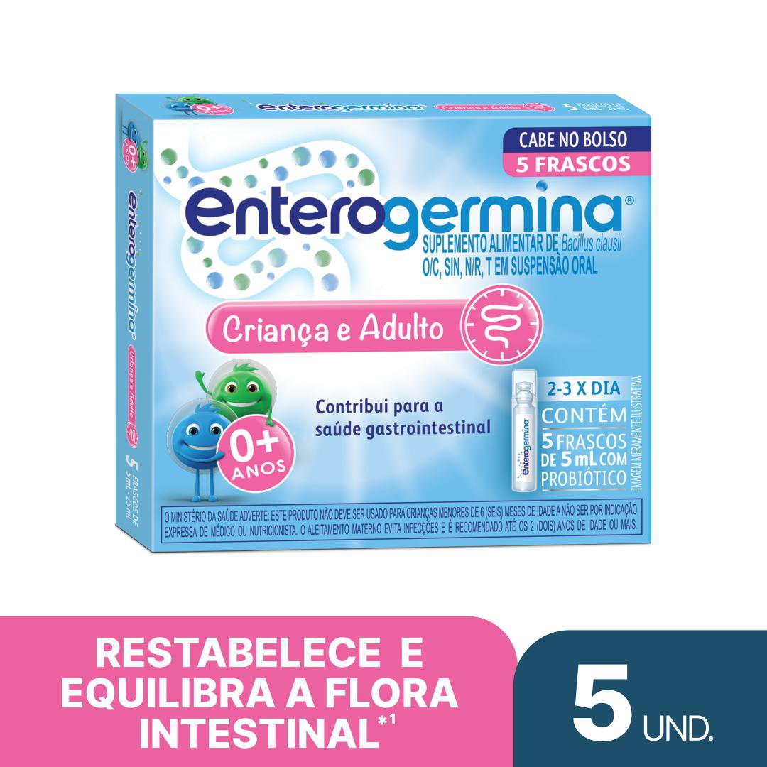 Suplemento Alimentar Enterogermina 5ml Criança E Adulto 5 Flaconete — Enterogermina | Farmácia Resyla