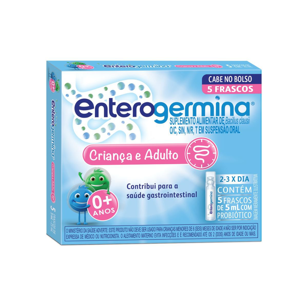 Suplemento Alimentar Enterogermina 5ml Criança E Adulto 5 Flaconete — imagem 2 | Farmácia Resyla