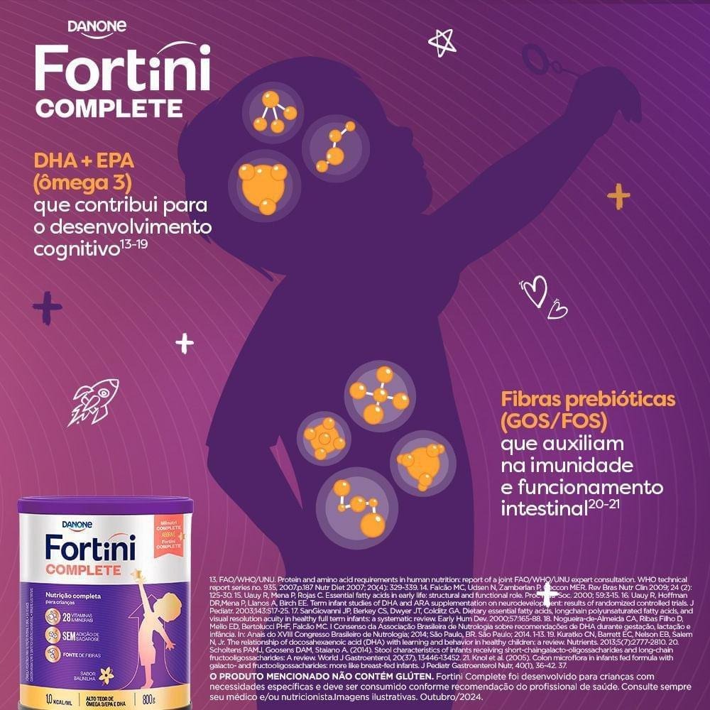 Suplemento Alimentar Infantil Fortini Complete Sabor Baunilha 800g — imagem 4 | Farmácia Resyla