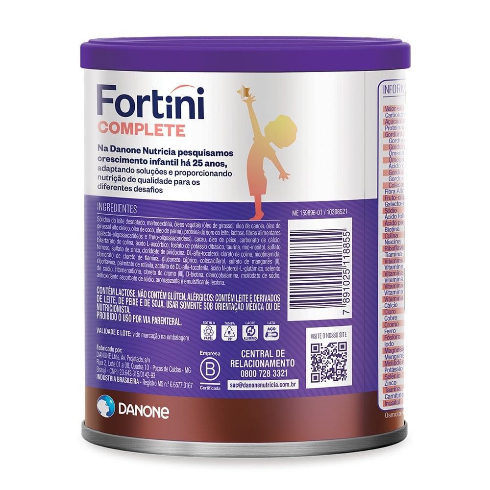 Suplemento Alimentar Infantil Fortini Complete Sabor Chocolate 800g — imagem 2 | Farmácia Resyla