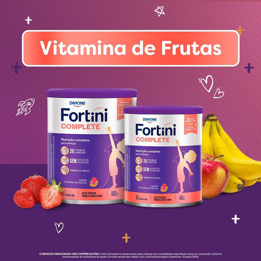 Suplemento Alimentar Infantil Fortini Complete Sabor Vitamina de Frutas 800g — imagem 4 | Farmácia Resyla