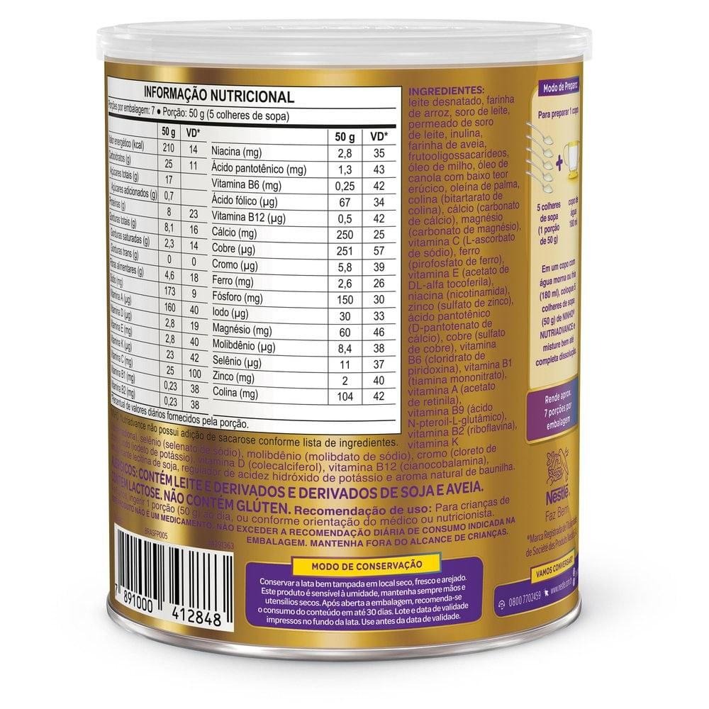 Suplemento Alimentar Infantil Ninho Nutriadvance de 4 a 8 anos Sabor Baunilha 350g — imagem 4 | Farmácia Resyla