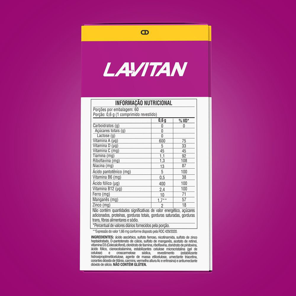 Suplemento Alimentar Lavitan AZ Mulher 60 Comprimidos — imagem 3 | Farmácia Resyla