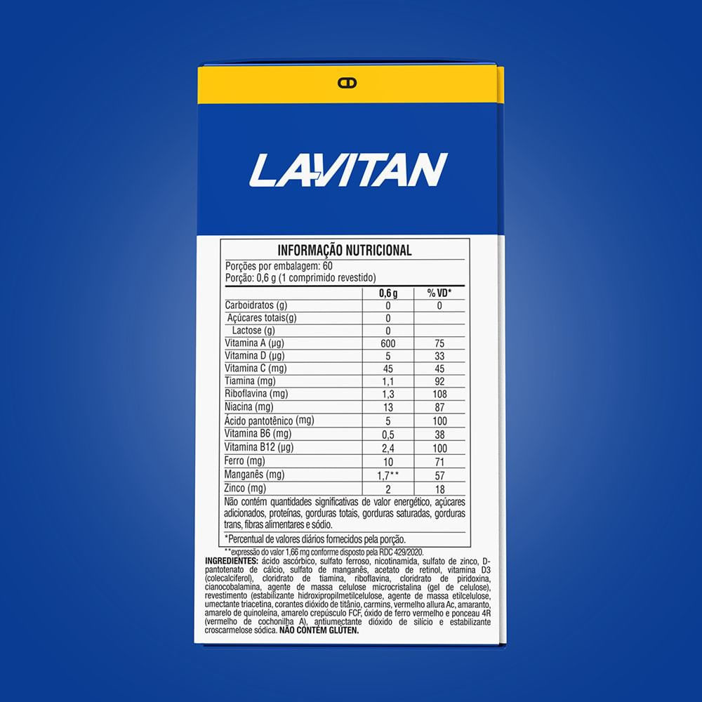 Suplemento Alimentar Lavitan AZ Original 60 Comprimidos — imagem 3 | Farmácia Resyla