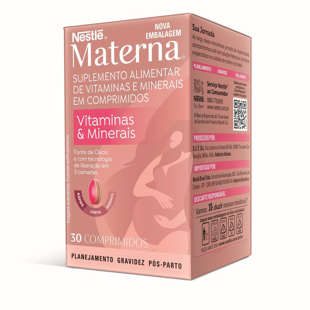 Suplemento alimentar Materna Vitaminas & Minerais 30 unidades — Materna | Farmácia Resyla