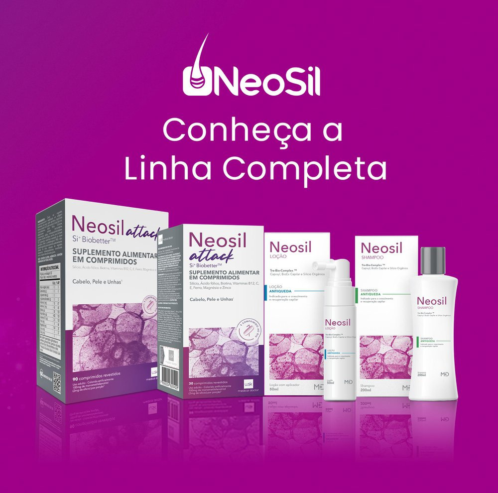 Suplemento Alimentar Neosil Attack Para Cabelos, Unhas e Pele 100mg 90 Comprimidos — imagem 4 | Farmácia Resyla