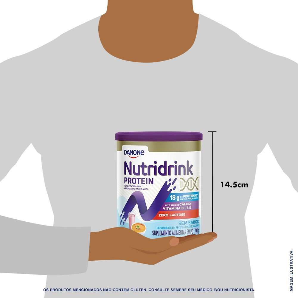 Suplemento Alimentar Nutridrink Protein Sem Sabor Zero Lactose 700g — imagem 3 | Farmácia Resyla