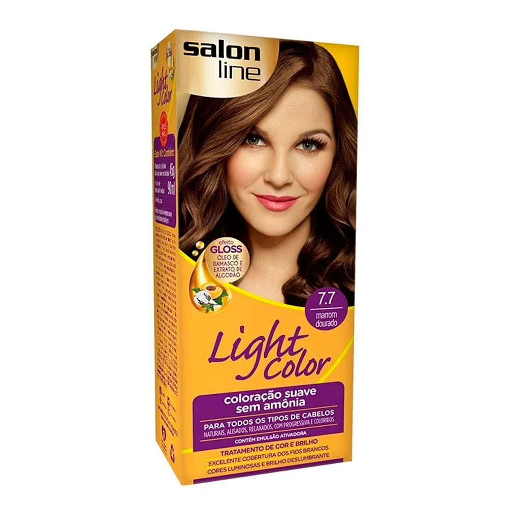 Tintura Salon Line Light Color Cor: 7.7 Marrom Dourado — Salon Line | Farmácia Resyla
