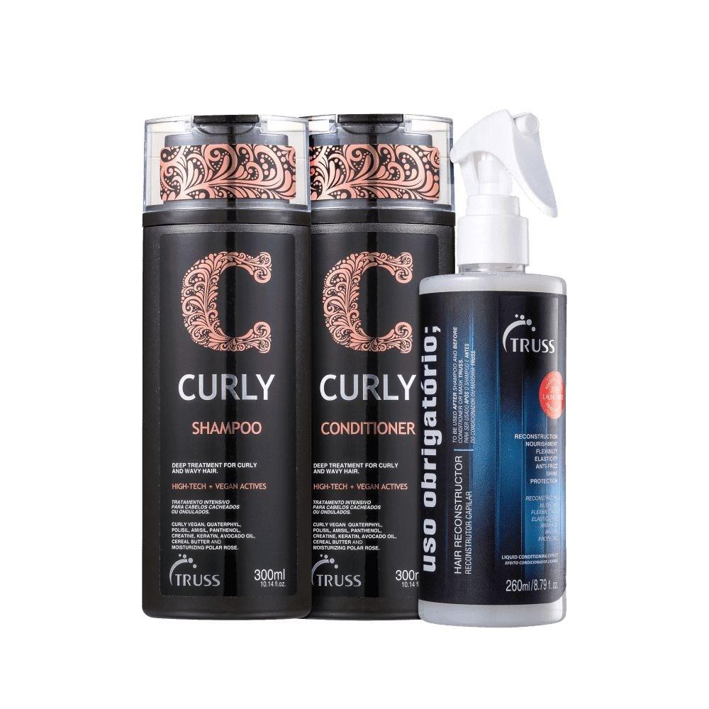 Truss Curly - Shampoo 300ml + Condicionador 300ml + Uso Obrigatório 260ml — Truss | Farmácia Resyla