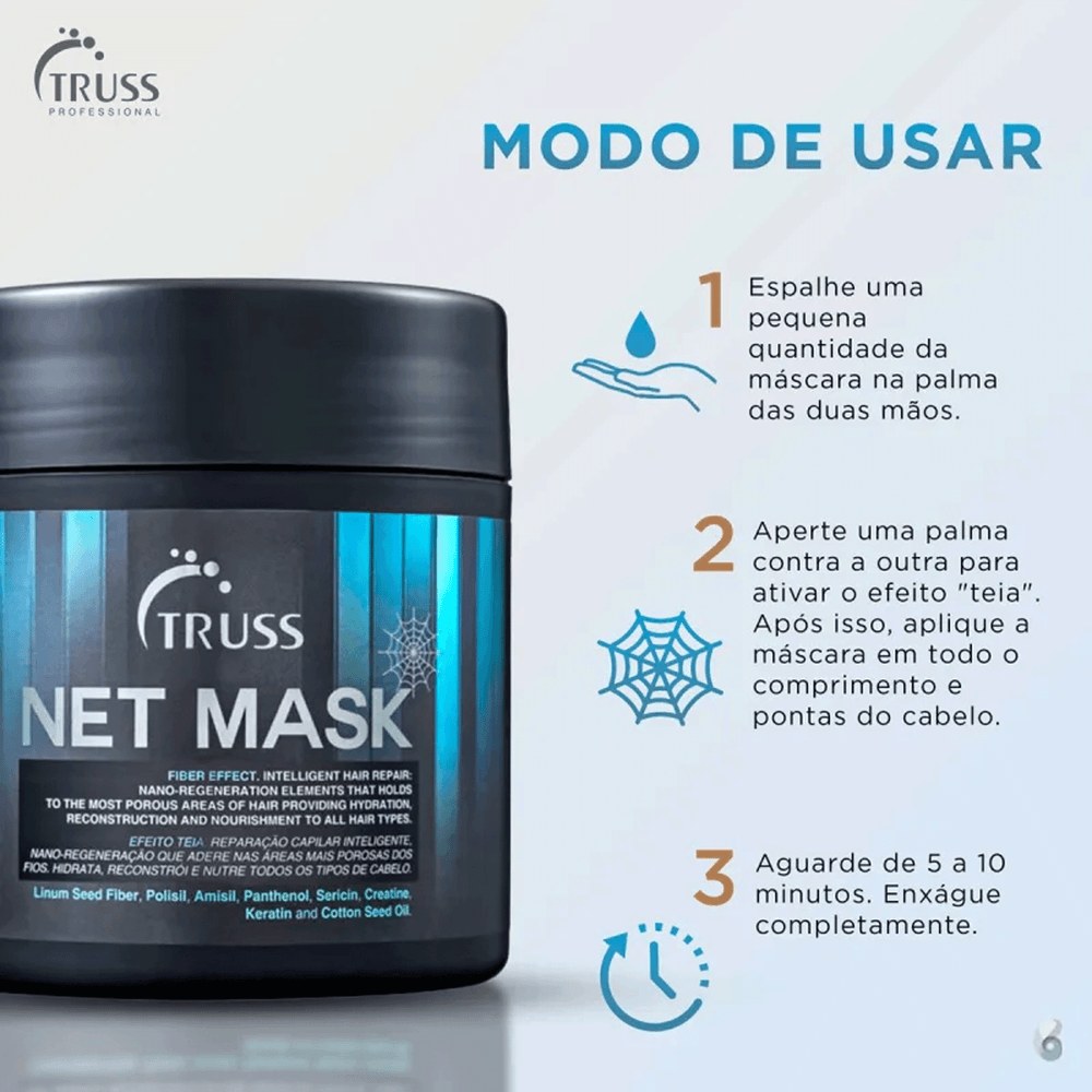 Truss Net Mask - Máscara Capilar 550g — imagem 4 | Farmácia Resyla