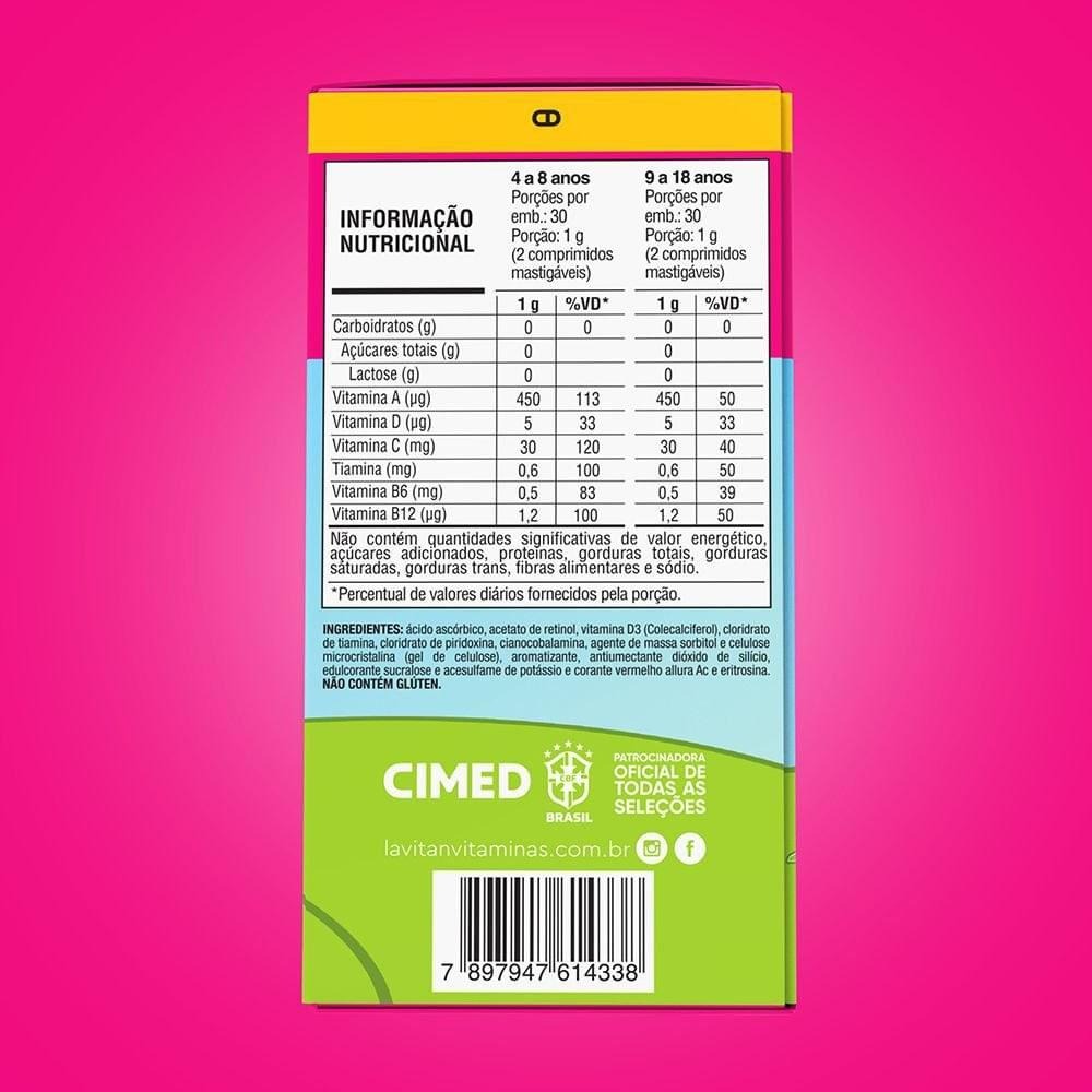 Vitamina Infantil Mastigável Tutti-Frutti Lavitan Patati Patatá 60 Comprimidos — imagem 3 | Farmácia Resyla