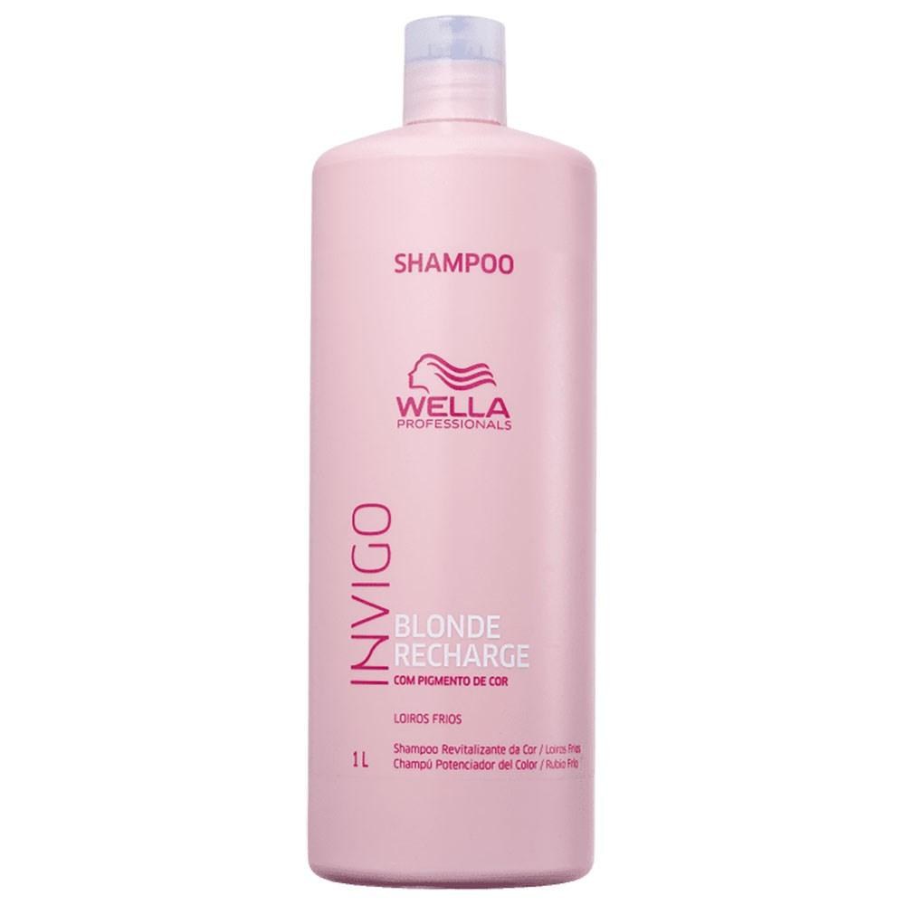 Wella Blonde Recharge - Shampoo Desamarelador 1000ml — Wella Professionals | Farmácia Resyla