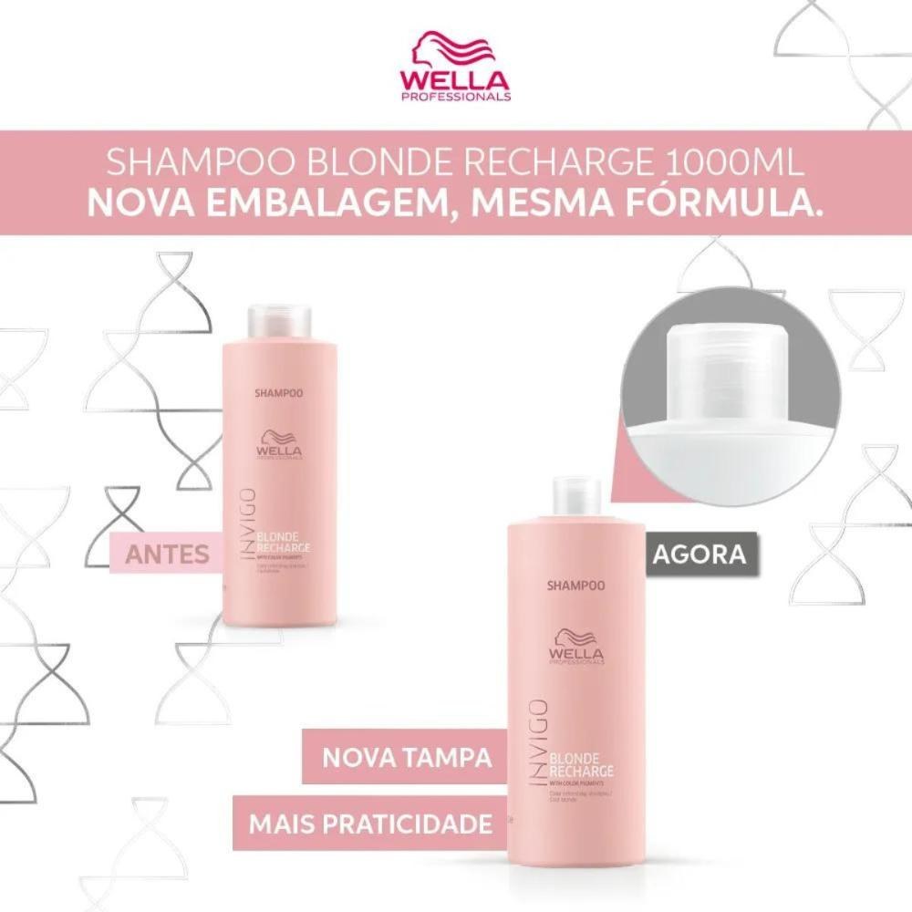 Wella Blonde Recharge - Shampoo Desamarelador 1000ml — imagem 3 | Farmácia Resyla