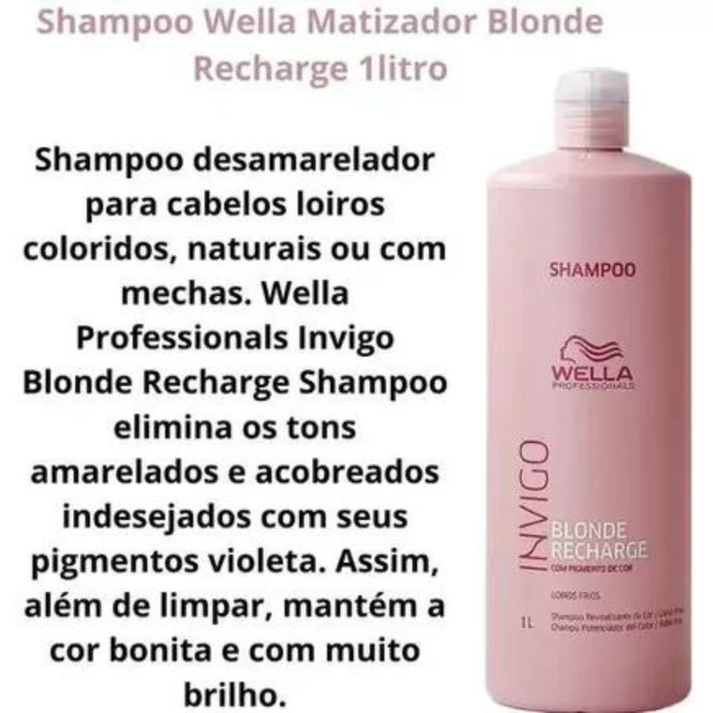 Wella Blonde Recharge - Shampoo Desamarelador 1000ml — imagem 4 | Farmácia Resyla
