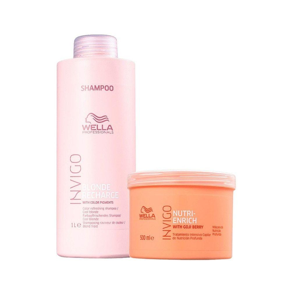 Wella Nutri-Enrich - Máscara 500ml + Shampoo Blonde Recharge 1000ml — imagem 2 | Farmácia Resyla