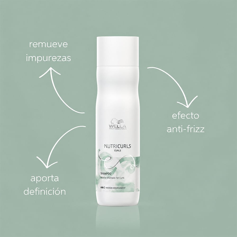 Wella Nutricurls Shampoo Micelar - Shampoo 250ml — imagem 3 | Farmácia Resyla