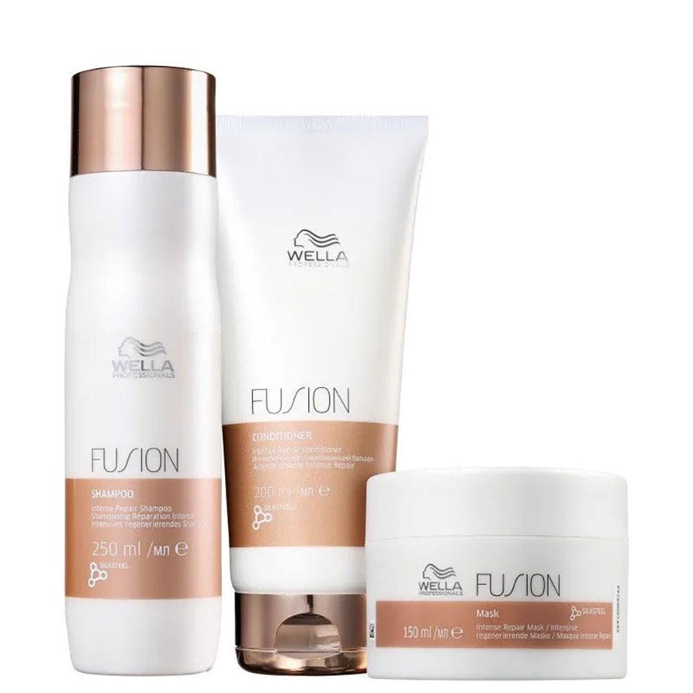 Wella Professionals Fusion Kit - Shampoo 250ml + Condicionador 200ml + Máscara 150ml — Wella Professionals | Farmácia Resyla