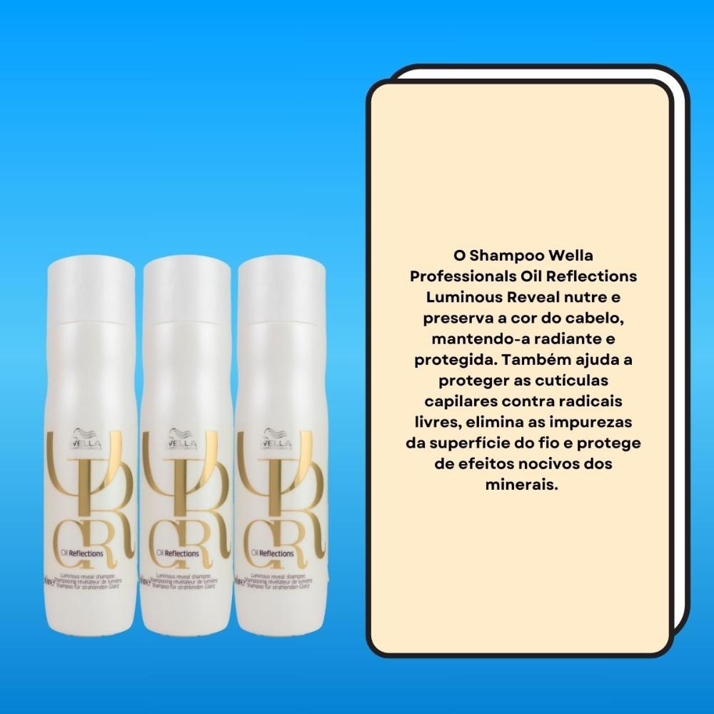Wella Professionals Oil Reflections Kit - 3 Shampoos de 250ml — imagem 3 | Farmácia Resyla