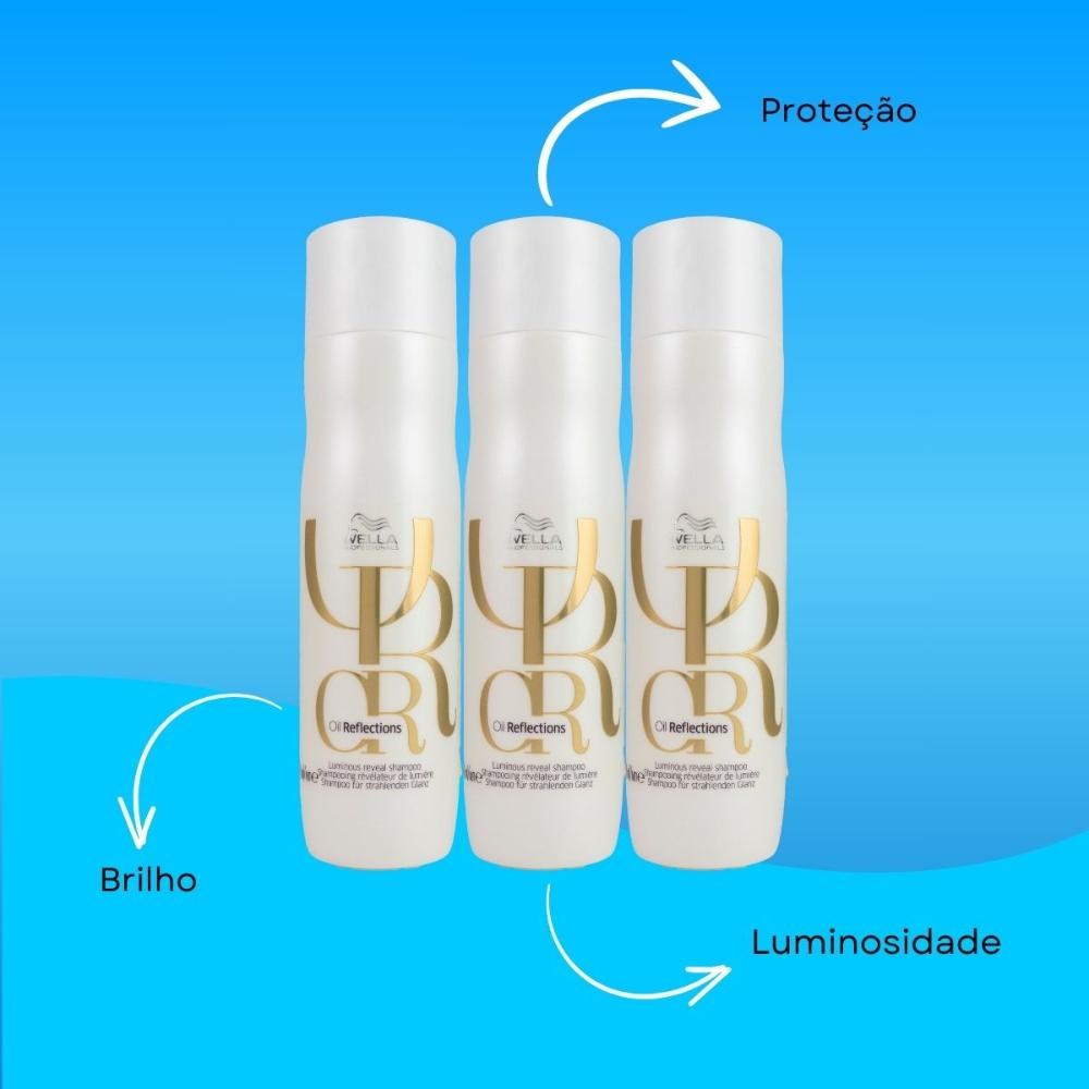 Wella Professionals Oil Reflections Kit - 3 Shampoos de 250ml — imagem 4 | Farmácia Resyla
