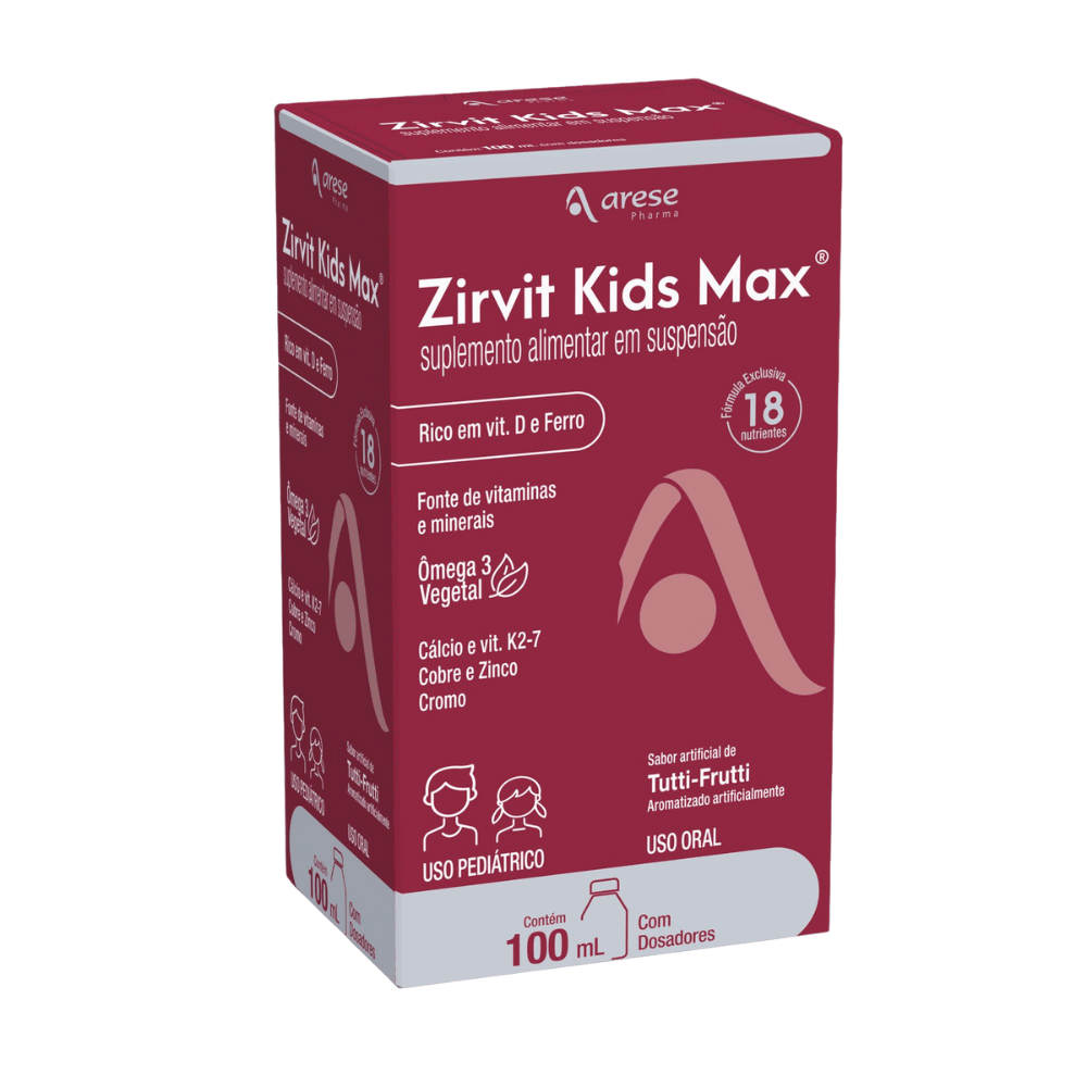 Zirvit Kids Max Sabor Tutti-Frutti Suspensão Oral 100ml + Dosadores — Zirvit | Farmácia Resyla